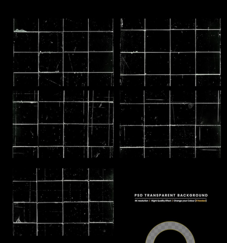 PSD tiled stones on transparent background