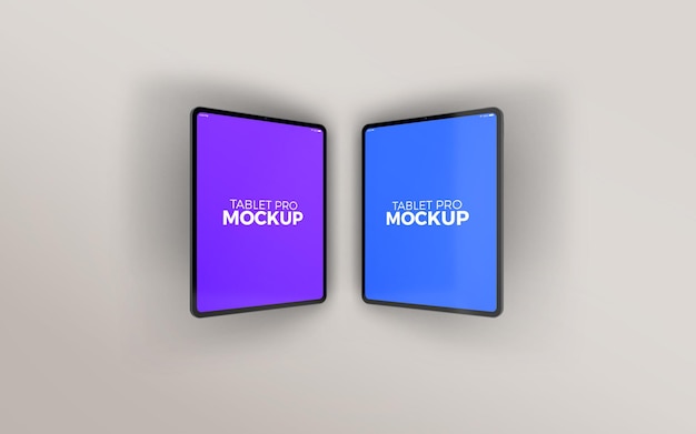 Mockup pro doppio tablet grande inclinato