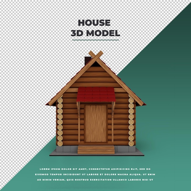 PSD modello di casa in legno