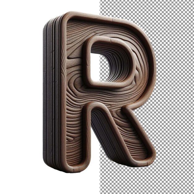 PSD Деревянная типография 3d-буквы с теплым деревянным покрытием в прозрачном великолепии