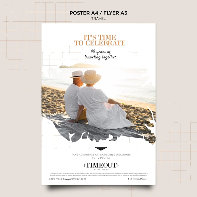 Time to celebrate travel poster template