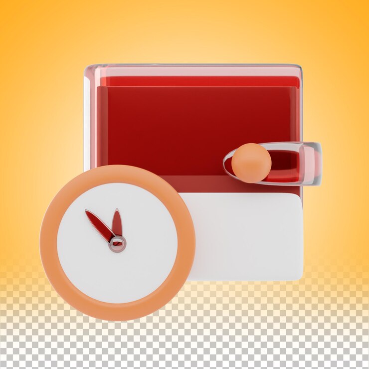 PSD time is money clock and wallet combination