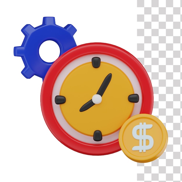 PSD time management 3d icon