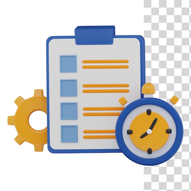 PSD time management 3d icon