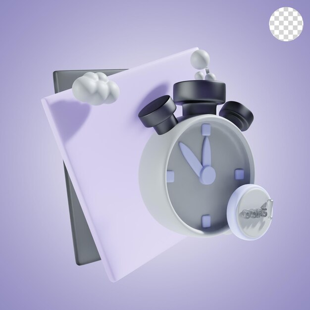 Time out with square background 3d icon