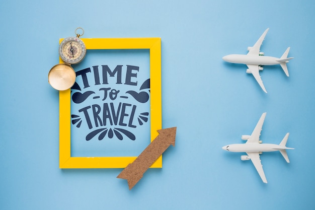 Time to travel, motivational lettering about holidays