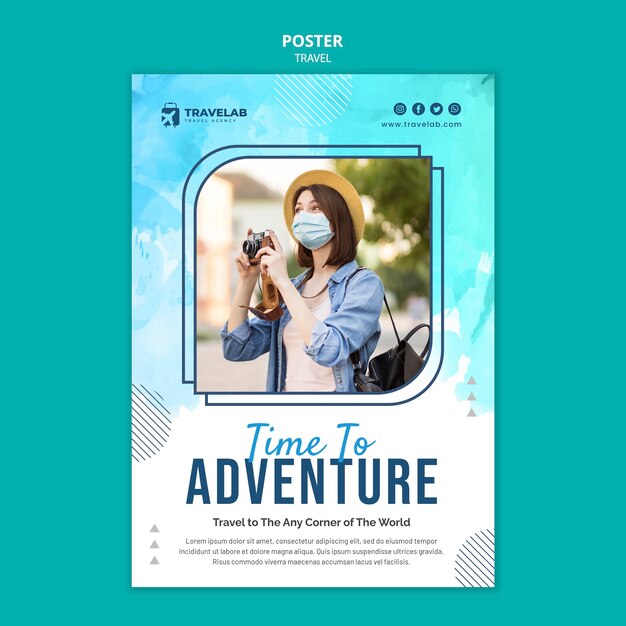 PSD time to travel poster template