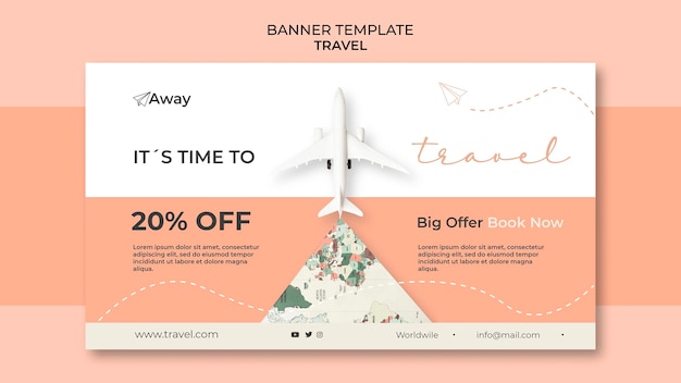 time to travel with discount banner template