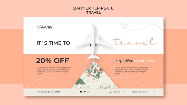 PSD time to travel with discount banner template