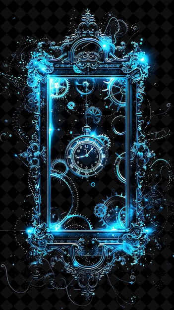 스링 시계와 기어가 있는 타임 워프 아칸 프레임 서루 네온 컬러 프레임 Y2k 컬렉션