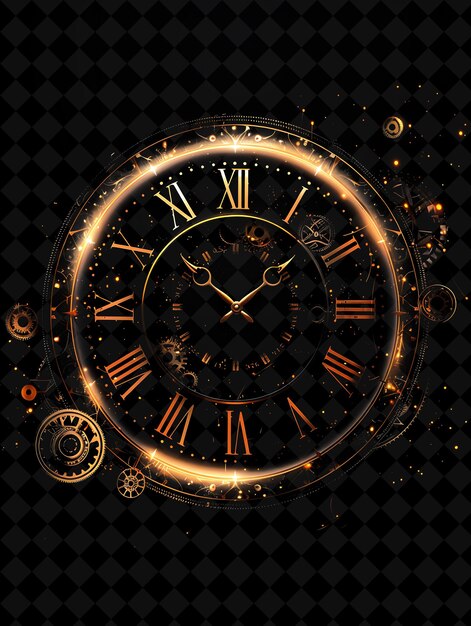 Timeless Clock Tower Arcane Frame With Clock Hands and Intri Neon Color Frame Y2K Collection