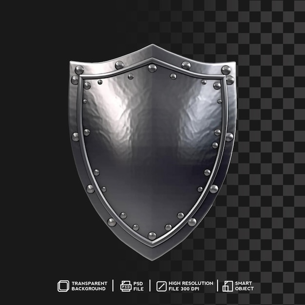 PSD timeless transparent 3d silver shine shield design