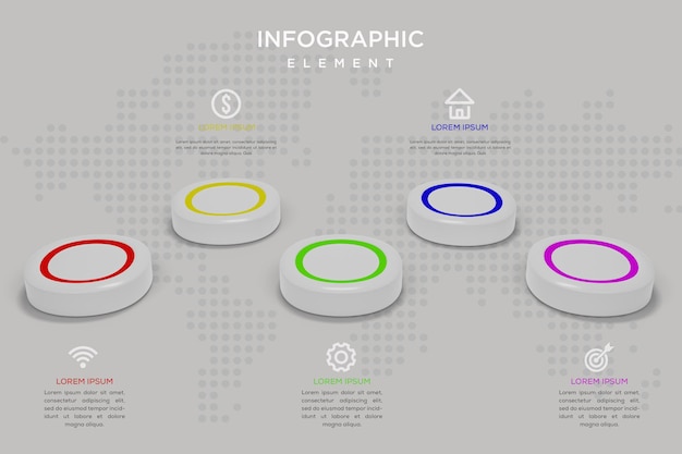 Il design del modello di infografica timeline può essere utilizzato per il rapporto annuale del diagramma di layout del flusso di lavoro