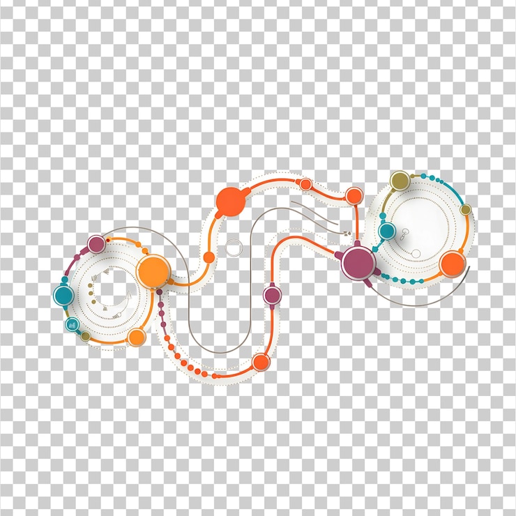 PSD a timeline infographics with elements png isolated on transparent background