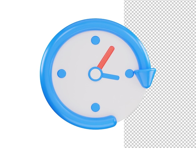 Timer klokpictogram 3d-rendering vectorillustratie