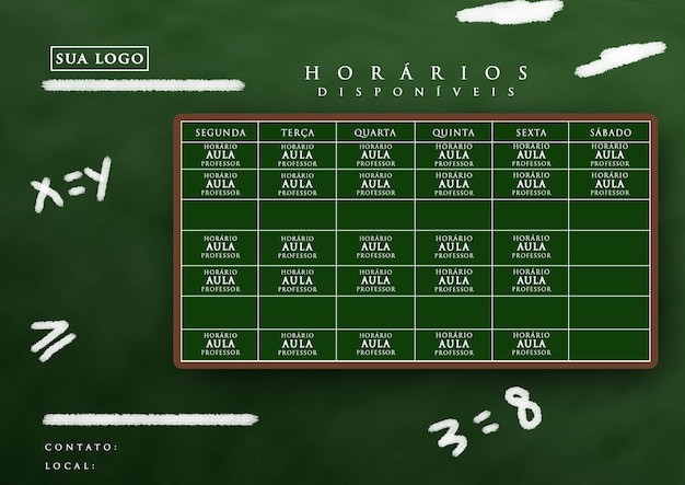 PSD ジム、カレッジ、学校のテンプレート用に作られたタイムシートクリエイティブスケジュールpsd