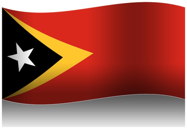Timor Wschodni Macha Flagą 3d