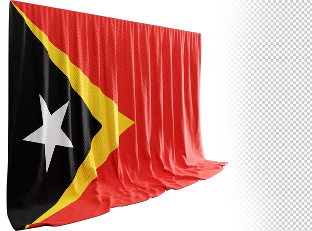 PSD timorese flag curtain in 3d rendering east timor's rich heritage