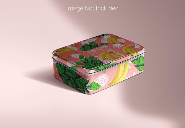 Дизайн макета коробки для пищевых продуктов из олова, алюминия и металла