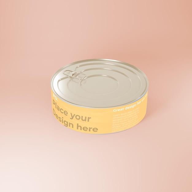 Tin can custom color mockup design PSD