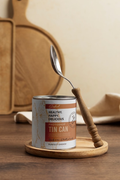 PSD tin can mockup design