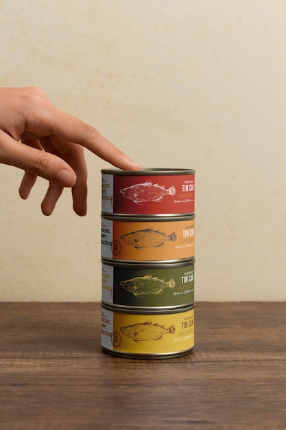 Tin can mockup design