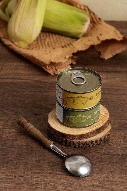 PSD tin can mockup design