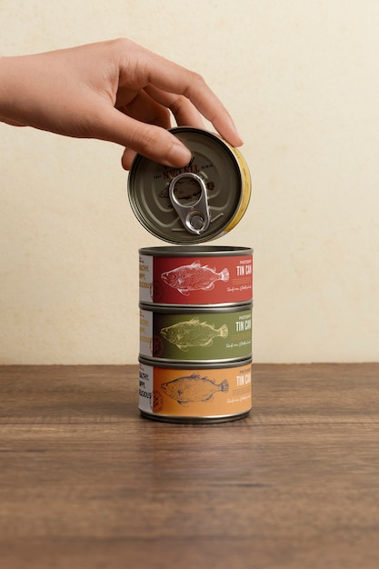 Tin can mockup design