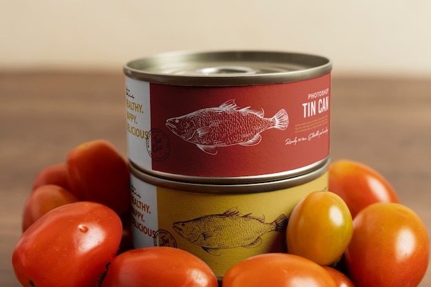 PSD tin can mockup design