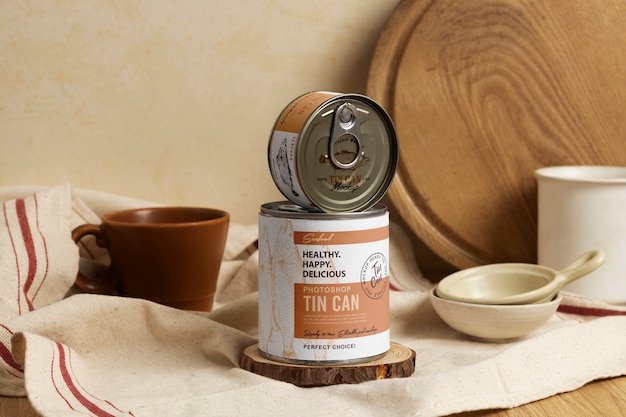 PSD tin can mockup design