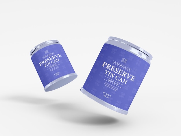 PSD tin can packaging mockup