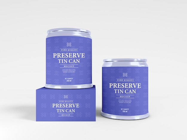 Tin Can Packaging Mockup