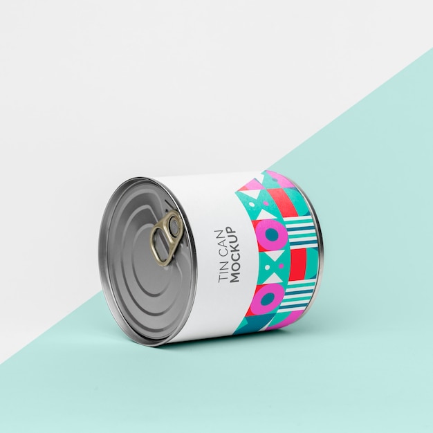 PSD barattolo di latta pop design mockup