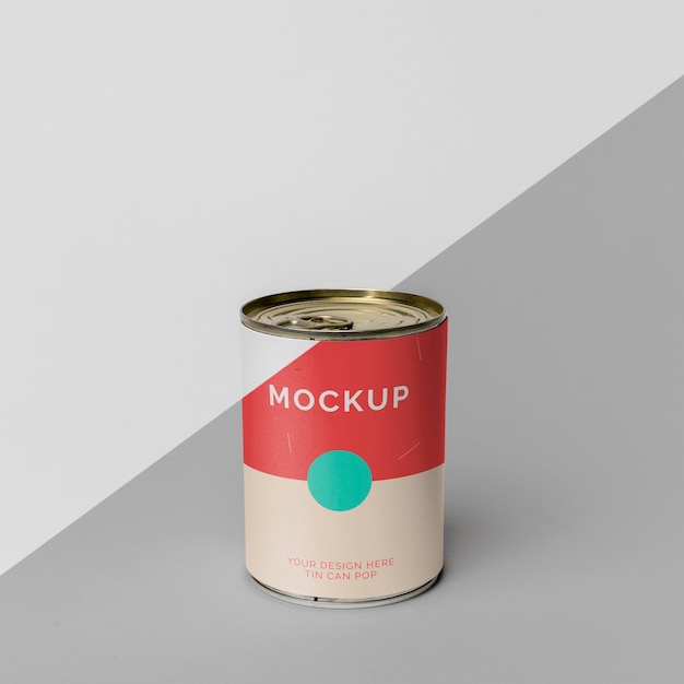 PSD barattolo di latta pop design mockup