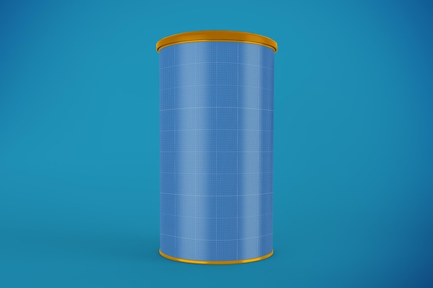 Tin can with lid mockup