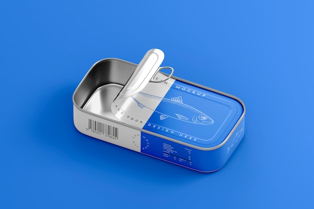 PSD tin container mock-up design for products