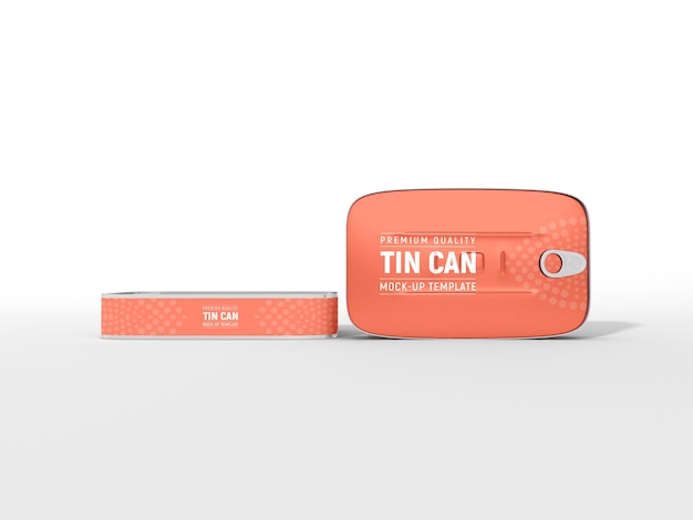 Tin food can packaging mockup