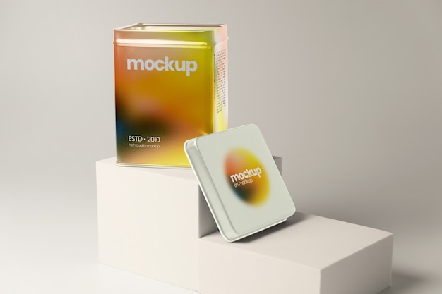 PSD tin package mockup