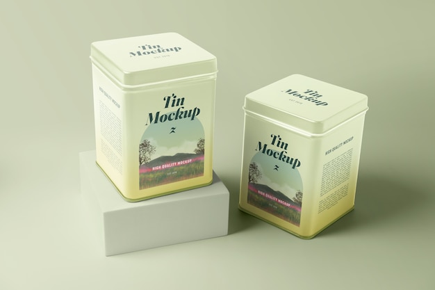 PSD tin package mockup