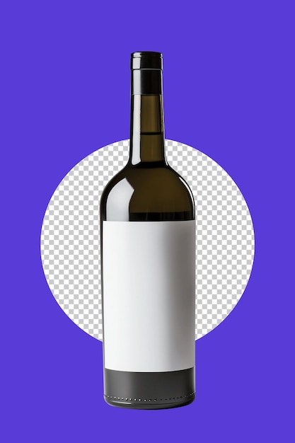 PSD tint glass wine bottle with white label