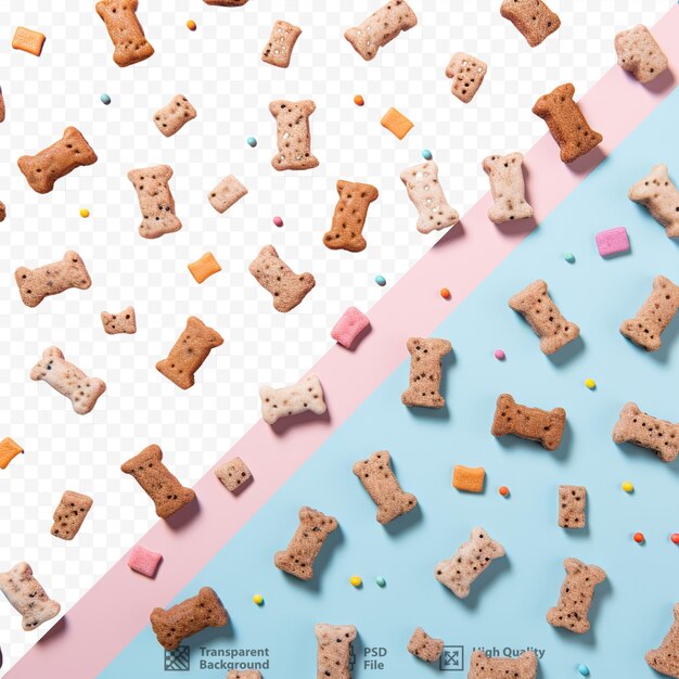 Tiny dog treats displayed against transparent background