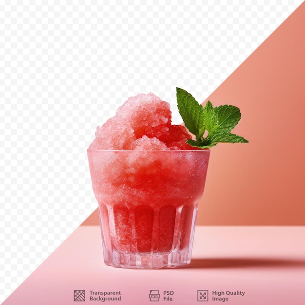 Tiny serving of strawberry granita