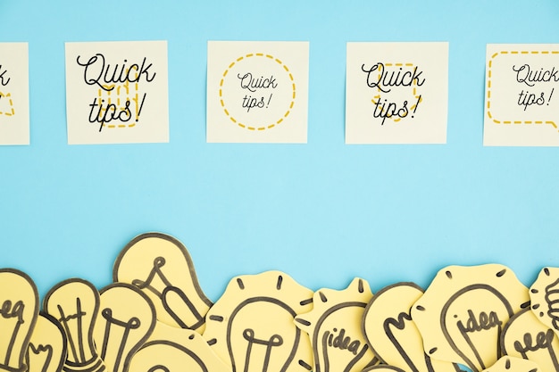 PSD tips concept with sticky notes