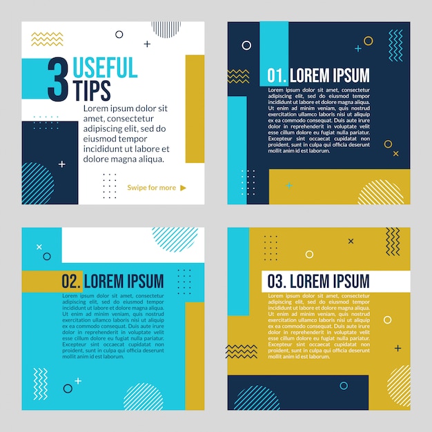 Tips social media collection template psd