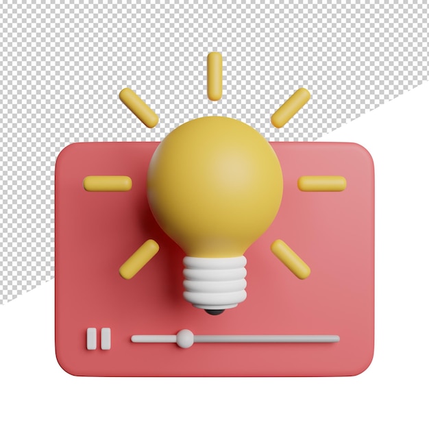 PSD tips and trick idea front view 3d rendering icon illustration on transparent background