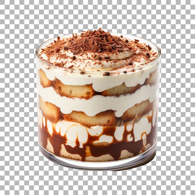 Tiramisu cake on transparent background