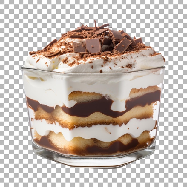 Tiramisu op een doorzichtige achtergrond