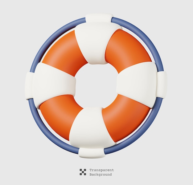 Tire floating isolated. sea and beach minimal icon. summer vacations and ocean. 3d render