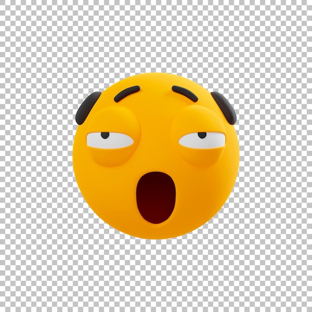 PSD emoticon stanco 3d emoji icona