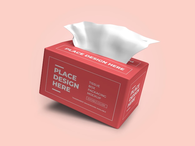 PSD tissue box packaging 3d mockup template psd